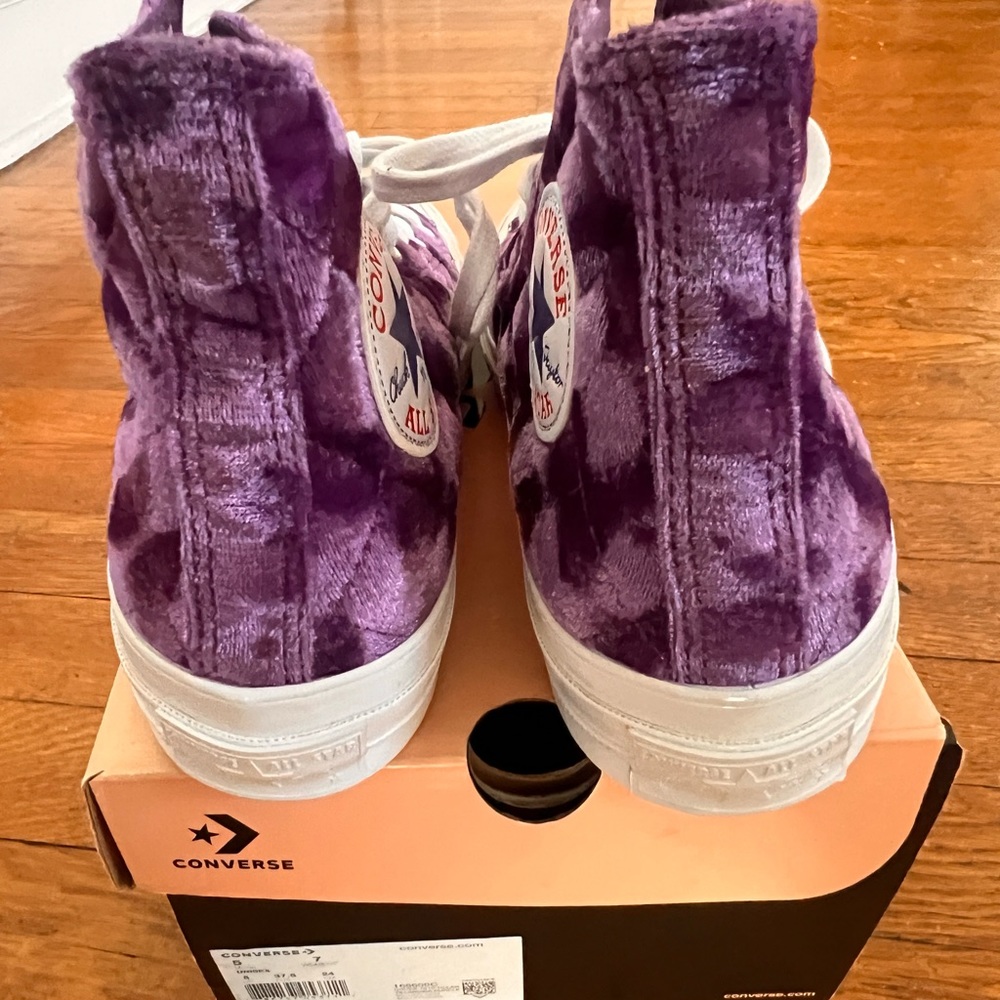 * NWB* Converse x Golf Le Fleur Purple Velvet High Tops | Sz 7 - Picture 5 of 9